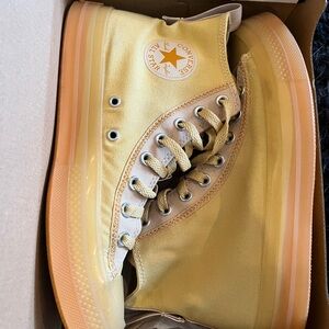 Converse All Star High-Top Sneakers in Mustard Yellow